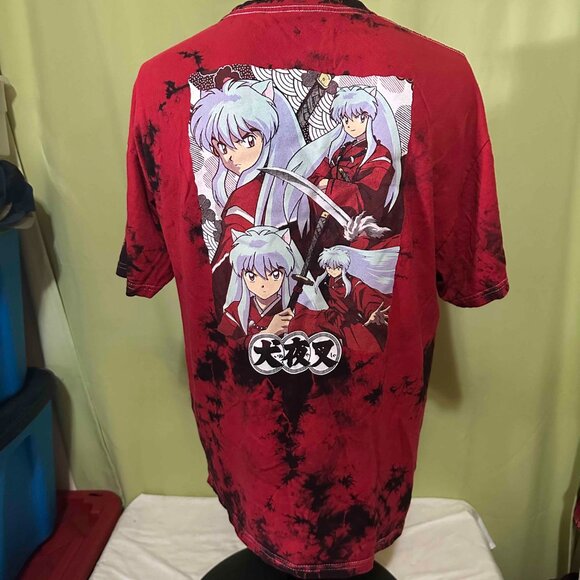 Hypland x Inuyasha 2009 Men's Red Tye Dye Shirt Size Large  Inuyasha Kagome Higu - Picture 3 of 6